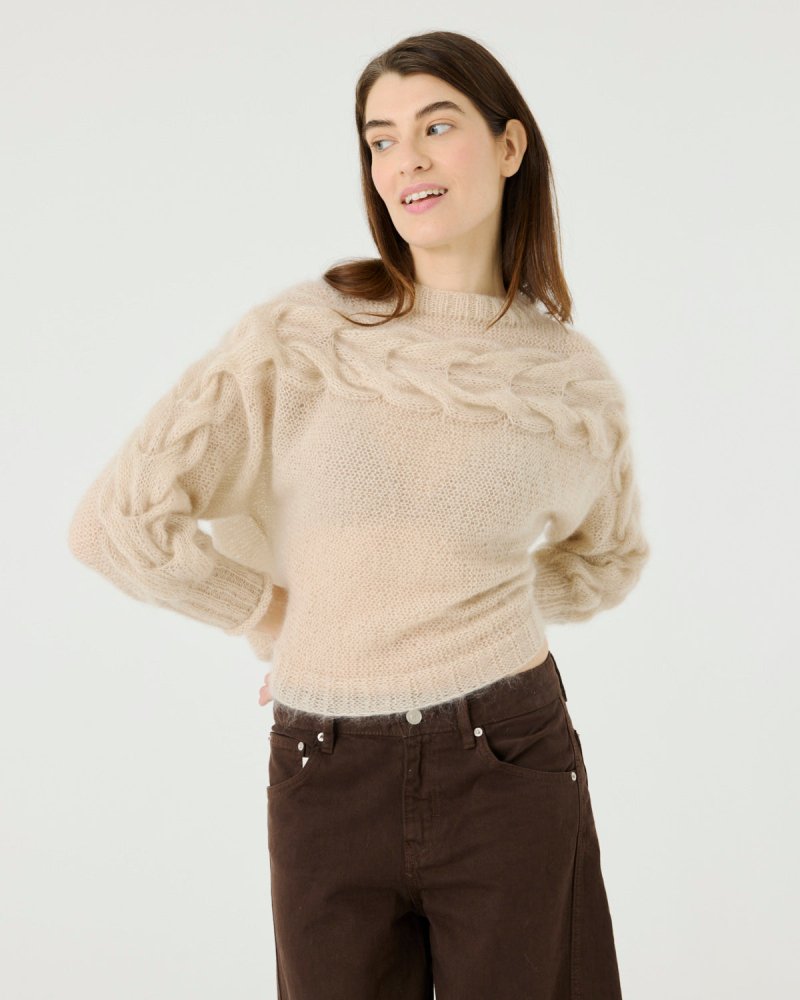 Jūra: Cloud White Silk & Mohair Sweater