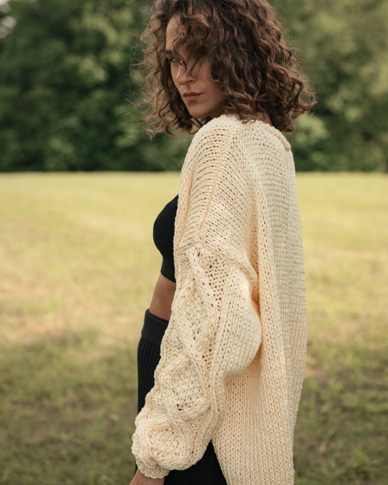 Tom: Butter Yellow Cotton Cardigan